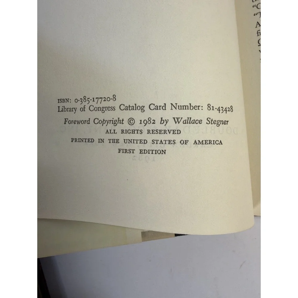 One Way to Spell Man Wallace Stegner 1982 First Edition HC Doubleday‎ Western
